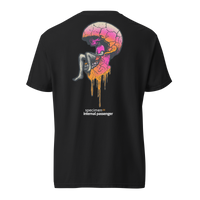 Specimen 03 Internal Passenger — back view, skull drip illustration, black garment dyed heavyweight tee