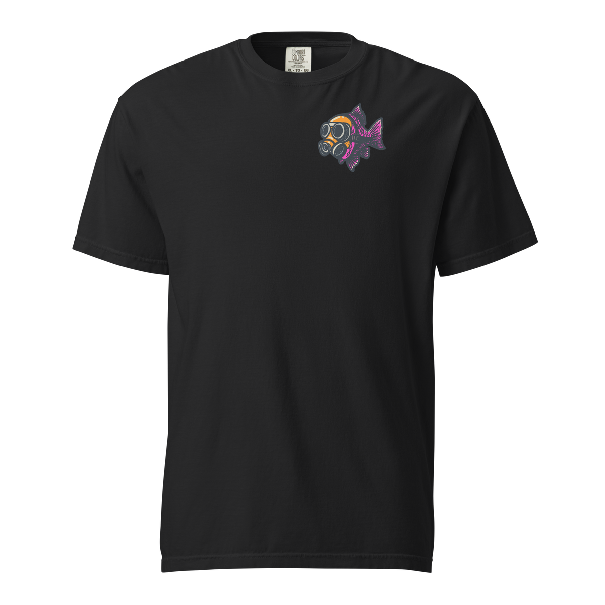 Specimen 02 Breather — front view, surreal aquatic dark art graphic tee, black