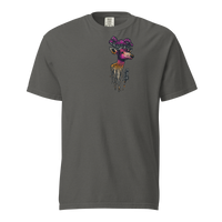 Specimen 01 Mycelial Witness — front view, surreal fungal illustration graphic tee, pepper colorway